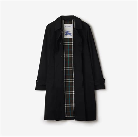 Long Gabardine Car Coat in Black 